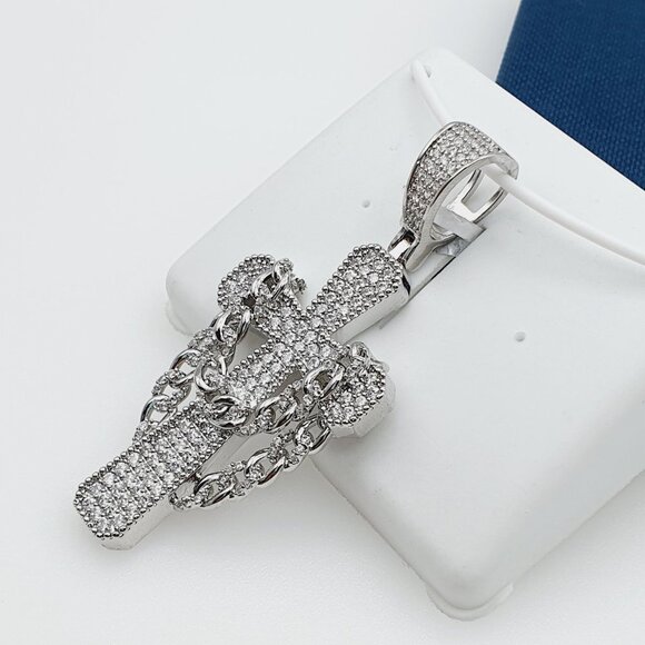 "925 Sterling Silver Plated CZ Pendant, EVBRS336 - Picture 6 of 9